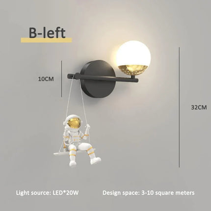 Applique murale enfant thème astronaute et lune pour chambre — LZ4X9T2
