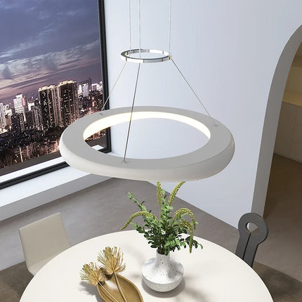 Lustre LED suspension anneau simple style nordique pour restaurant et bar — LZ4F9Q2