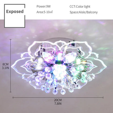 Plafonnier LED en cristal de luxe pour balcon décoratif — LZ4X9P2
