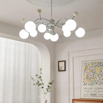 lustre à led en verre et fer pour décoration intérieure