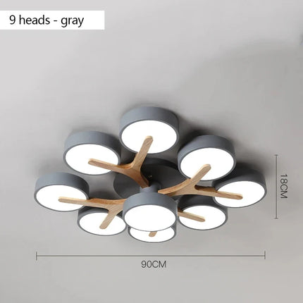 Lustre suspension en bois lumineux style nordique pour intérieur — LZ4X9T