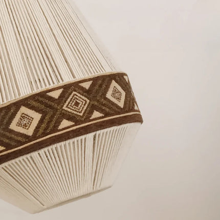 Lustre bohème en tissu tissé avec corde coton et lin — LZ4X9P2