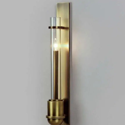 Applique murale en acier inoxydable avec tube en verre — LZ4X9P2
