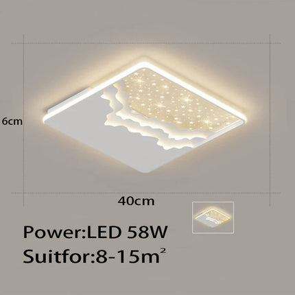 Plafonnier LED intelligent design ciel étoilé pour salon et salle à manger — LZ4P9XJ2