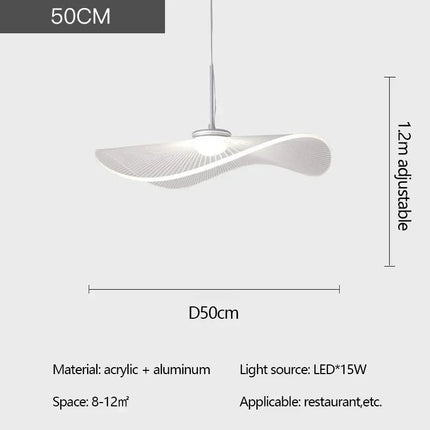 Suspension plafonnier chapeau paille acrylique nordique pour salon et chambre — LZ4X9M