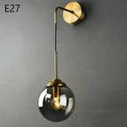 B gris fumé / Boule de verre 15cm / Sans ampoule