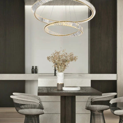 Lustre en cristal et acier inoxydable pour décoration moderne — LZ4X9P