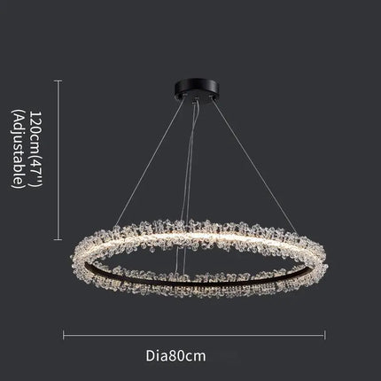 Lustre en cristal avec anneau doré pour suspension intérieure — LZ4X9M