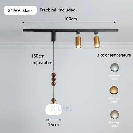 Suspension wabi-sabi en métal et bois pour boutique — LZ4XJ7