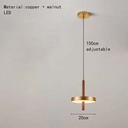 Lustre nordique réglable en bois et métal doré pour intérieur — LZ4X9T