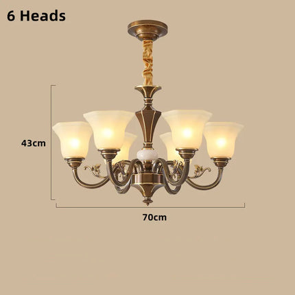 Lustre vintage en cuivre avec abat-jour en verre dépoli — LZ4X9Q2