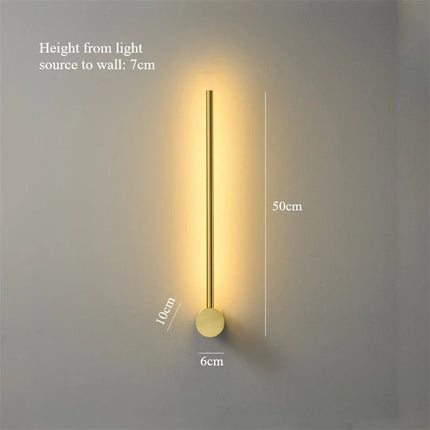 Applique murale LED nordique à tige dorée design moderne simple — LZ7D9X