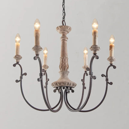 Lustre rétro en bois pour décoration intérieure élégante — LZ4X9P2