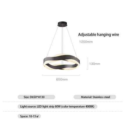 Suspension lustre anneau doré au design nordique moderne — LZ4X9P