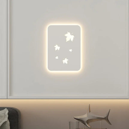 applique murale métallique à intensité variable avec feuilles d'érable