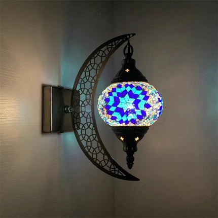 applique murale rétro bohème en forme de lune décorative artisanale