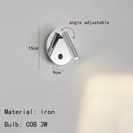 Applique murale chrome avec lecture et angle réglable — LZ4X9T2