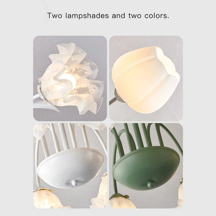 Lustre en verre à pétales pour décoration intérieure kawaii — LZ4X9T
