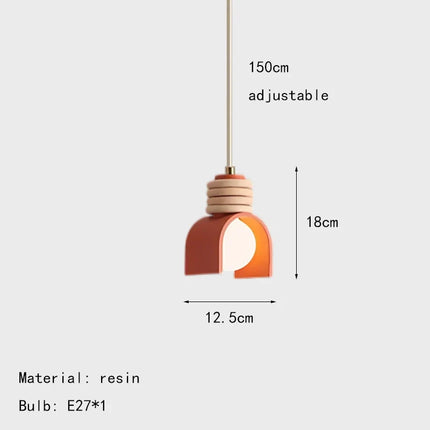 suspension LED créative en résine avec cordon réglable