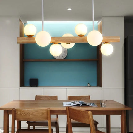 Suspension LED minimaliste en bois au design moderne — LZ4X9P2