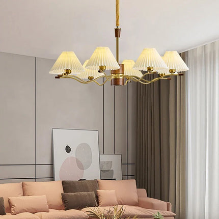 Lustre suspendu en bois pour décoration lumineuse — LZ4XJ9