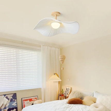 Lustre suspension nordique en bois et tissu pour intérieur — LZ4X9P