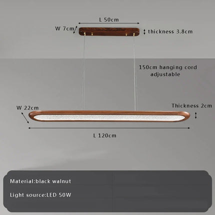 Suspension moderne en noyer avec LED décorative pour bar — LZ4X9P2