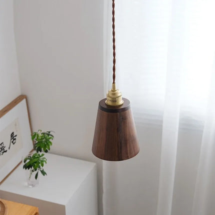 Suspension LED loft en bois avec abat-jour en laiton — LZ4X9P