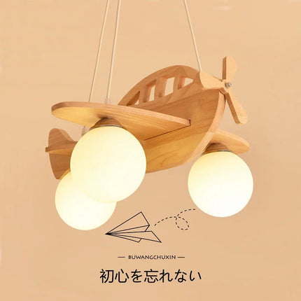 Lustre en bois fait main design avion pour chambre enfant — LZ4X9P