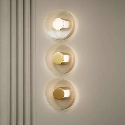 Applique murale elliptique en verre et métal doré — LZ4X9P