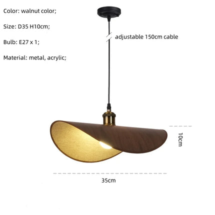 suspension Wabi Sabi minimalisme E27 Led lumière rétro chapeau Led suspension lampe salle à manger nordique lampe Led Droplight Luminarias