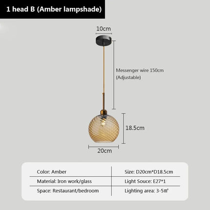 Suspension en verre pour éclairage décoratif intérieur moderne — LZ4X9T