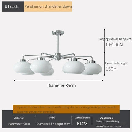 Lustre suspension en verre style Bauhaus pour salon nordique — LZ4FJ9