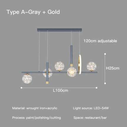 Lustre LED Gypsophile en verre avec gradation à distance — LZ4X9P
