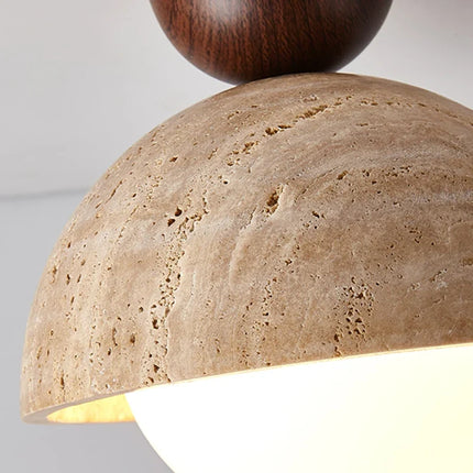 Plafonnier LED scandinave en travertin style wabi sabi marbre — LZ4X9P2
