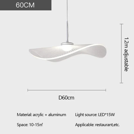 Suspension plafonnier chapeau paille acrylique nordique pour salon et chambre — LZ4X9M