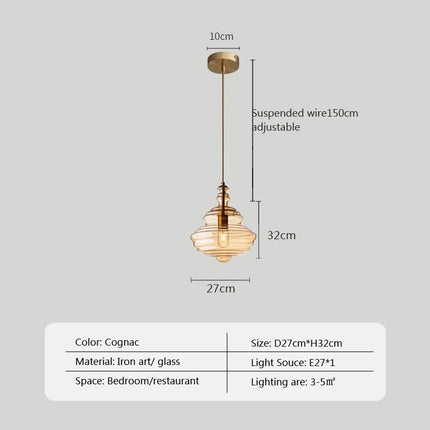 Suspension industrielle en verre élégante — LZ4D9XQ