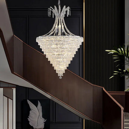 lustre en cristal chrome pour éclairage intérieur élégant