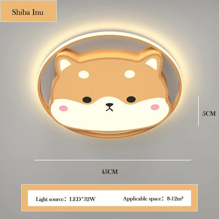 Plafonnier enfant avec motifs Shiba Inu, Husky et canard mignons — LZ4P9XQ