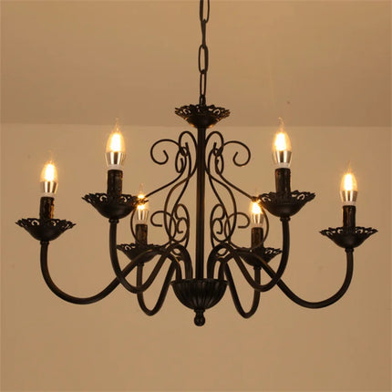 Lustre rétro en fer forgé style campagnard américain pour intérieur — LZ4X9P