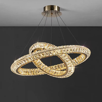Lustre en cristal doré au design postmoderne pour intérieur raffiné — LZ4X9J