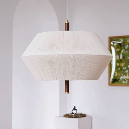 Lustre suspension en fil de coton style nordique wabi sabi — LZ4X9M2