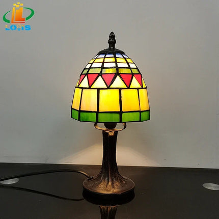 Lampe de chevet en verre teinté style Tiffany pour décoration élégante — LZ4X9M