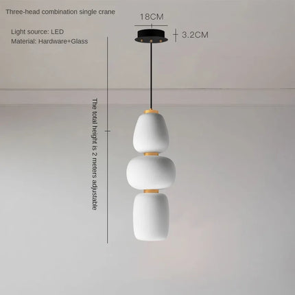 Lustre LED en verre au design minimaliste artistique pour intérieur créatif — LZ4X9T