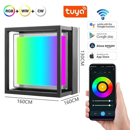 Applique murale LED extérieure Wi-Fi étanche double abat-jour aluminium et acrylique — LZ4F9X2
