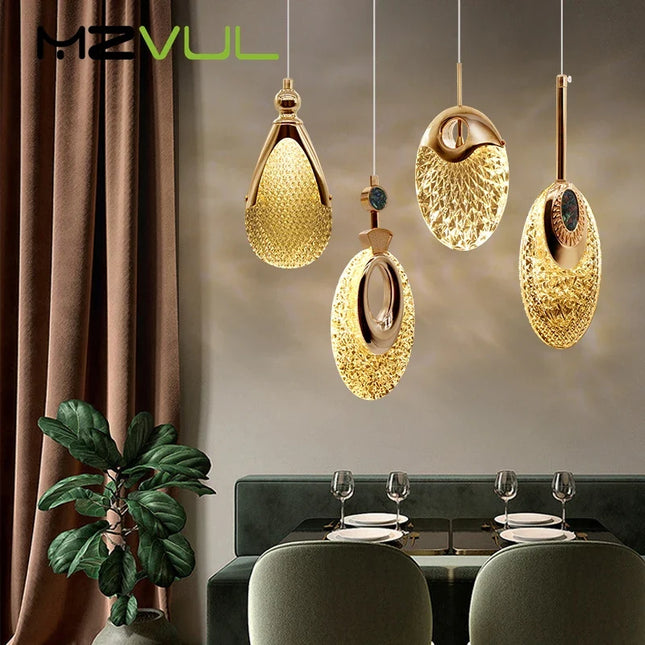 Plafond LED en cristal nordique lustre salon chambre chevet suspension lumières décor à la maison éclairage lampe suspendue pour plafond