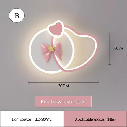 Lampe de chevet mignonne avec nœud rose pour chambre de princesse — LZ4X9T