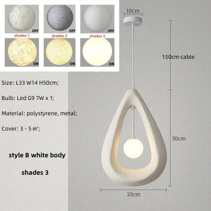 Nordique salle à manger suspension Led lumières Wabi Sabi Led suspension lampe chambre minimalisme suspension lampe décor à la maison éclairage intérieur lampe