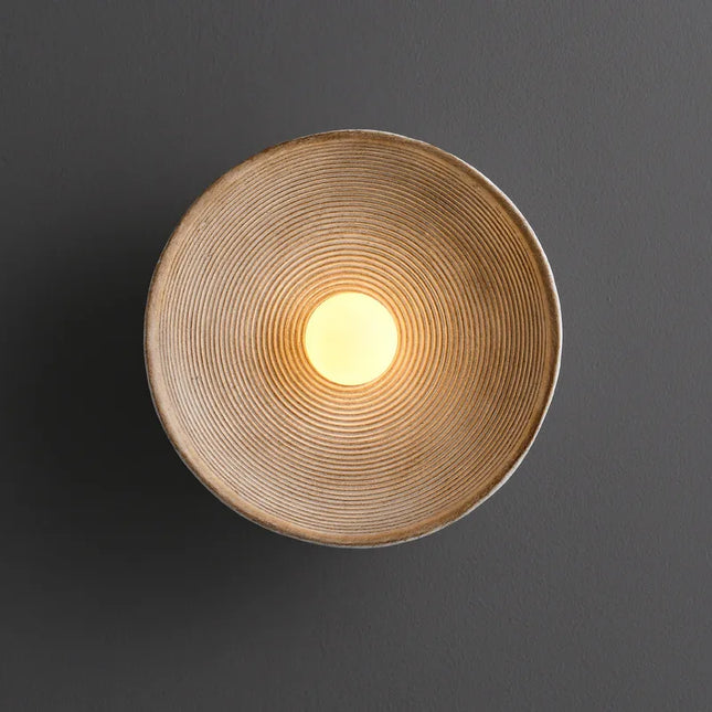 Applique murale ronde Wabi Sabi en verre et résine pour salon et couloir — LZ4X9M