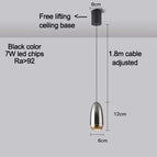 Levage gratuit noir / Puces LED 7W / Gradation tactile 4000K